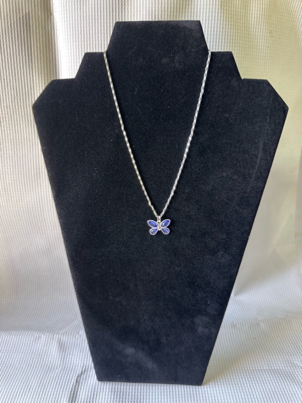 Avon Blue birthstone Butterfly Pendant Necklace